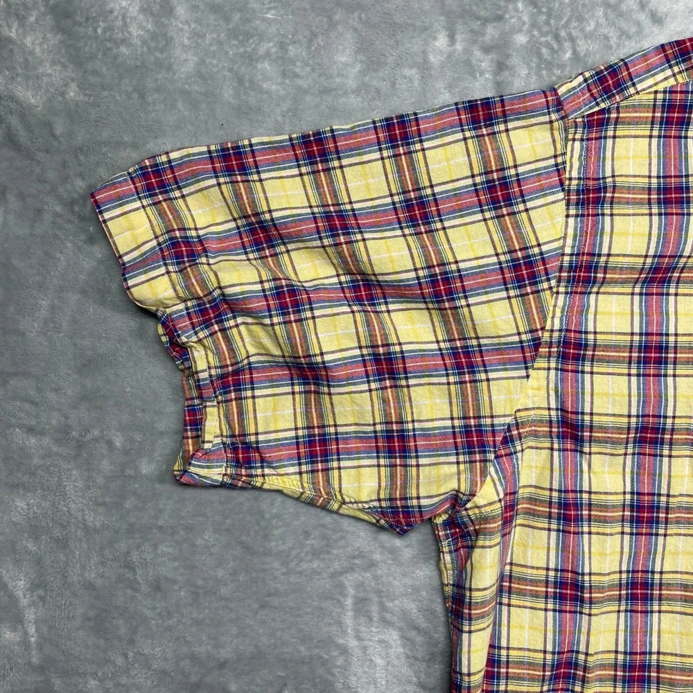 Polo‎ Ralph Lauren Blake Shirt Mens XXL Yellow Plaid Short Sleeve Button Down